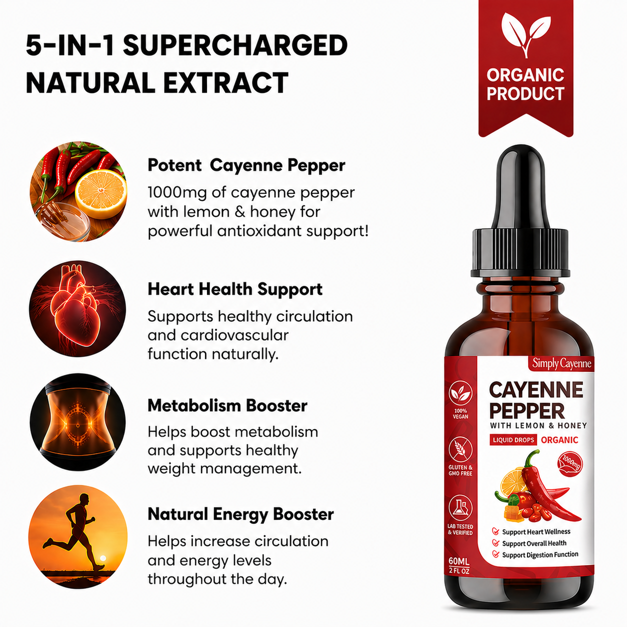 100% Pure Organic Cayenne Pepper Extract